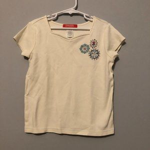 Gymboree Chelsea Girl 7 Cream embroidered Shirt